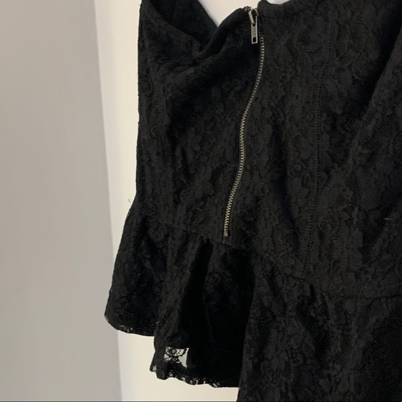 Garage Black Lace Peplum Corset Style Tube Top - Picture 6 of 9